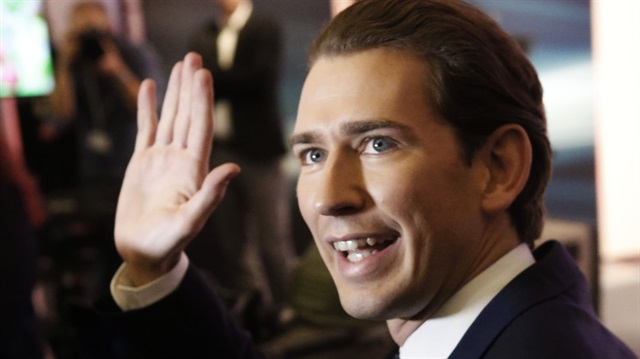 Top candidate of the People's Party (OeVP) Sebastian Kurz
