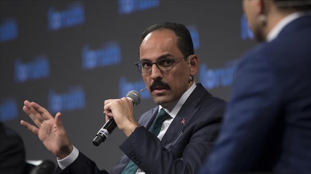 Turkish Presidential Spokesman Ibrahim Kalin makes a speech during "Redefining the Global Agenda" panel within TRT World Forum in Istanbul, Turkey