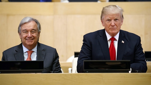Trump ile Guterres BM Genel Kurulu'nda bir araya gelmişlerdi