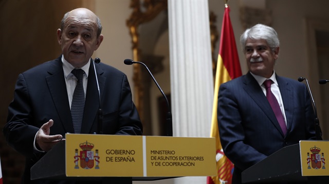 Fransa Dışişleri Bakanı Jean Yves Le Drian- İspanya Dışişleri Bakanı Alfonso Dastin Quecedo