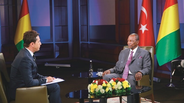 Guinean President Alpha Conde visited the Albayrak Media Group on Sunday