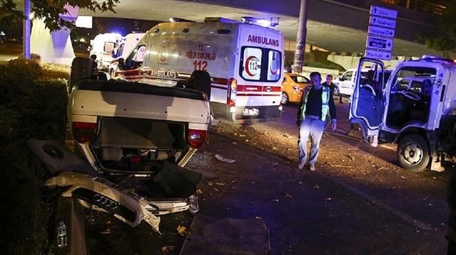 Ankara'da meydana gelen trafik kazasında 4 kişi yaralandı.