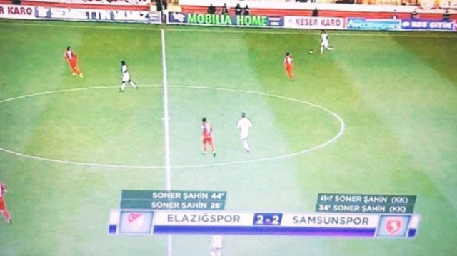 Yayıncı kuruluş hata yaparak maçtaki 4 golü de kaleci Soner Şahin'e yazdı. (Görüntü Bein Sports'tan alınmıştır.)