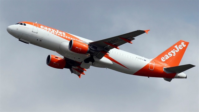 EasyJet Commercial passenger aircraft takes off in Colomiers near Toulouse, France.