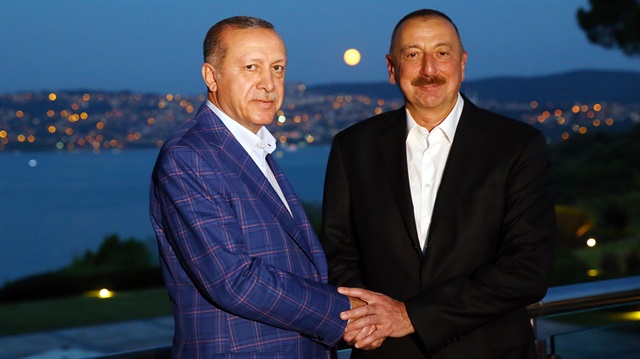 Cumhurbaşkanı Recep Tayyip Erdoğan ve Azerbaycan Cumhurbaşkanı İlham Aliyev, İstanbul'da bir araya geldi. (9 Temmuz 2017)
