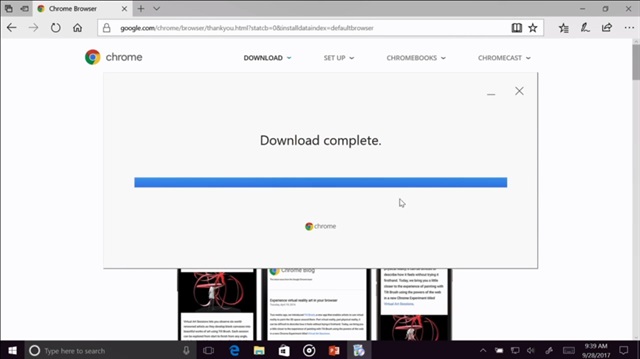 Microsoft sunumu sırasında Google Chrome'un yüklenme anı.
