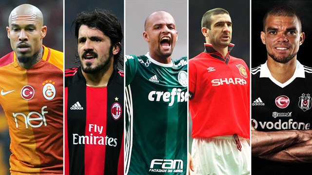 Futbol dünyasının sabıkalıları: Pepe, Cantona, Melo, Gattuso ve De Jong.