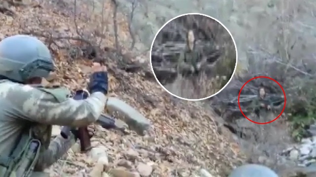 PKK'lı terörist teslim olma anı saniye saniye görüntülendi. 