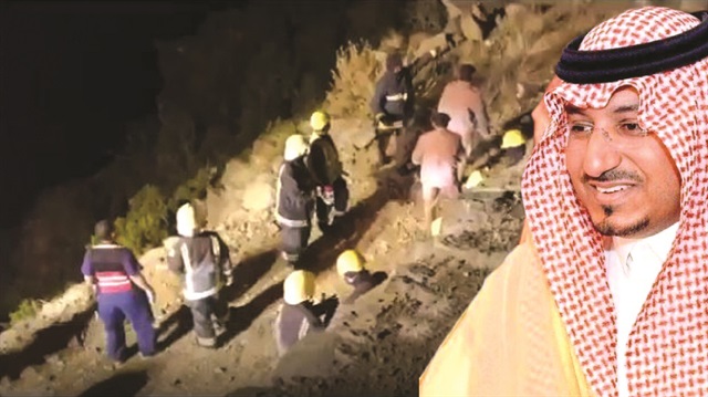 Suudi Arabistan’da içinde bir prens ve 8 üst düzey yetkiliyi taşıyan helikopter düştü.