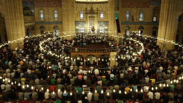 Muslims gather to perform the Eid Al Adha prayer at Selimiye Mosque in Edirne, Turkey on September 1, 2017. 