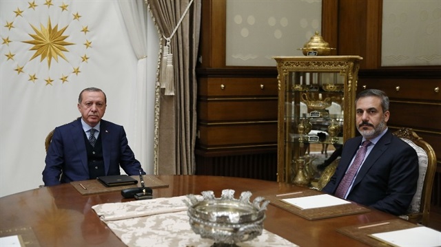 Cumhurbaşkanı Recep Tayyip Erdoğan ve MİT Müsteşarı Hakan Fidan