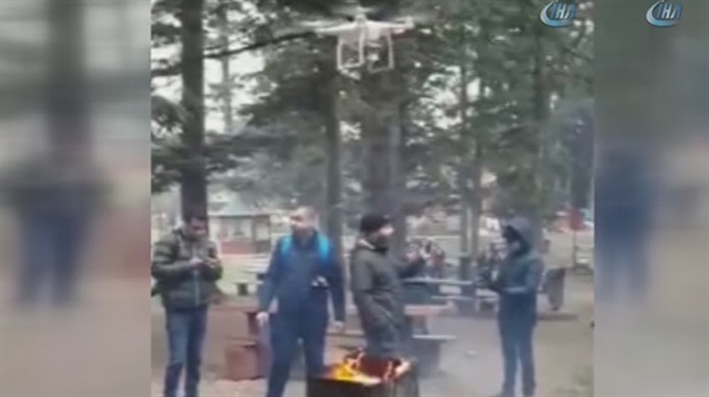 Mangalı drone kullanarak yaktılar.