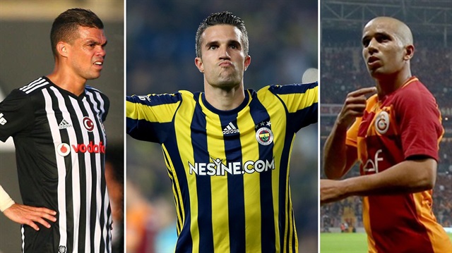 Beşiktaş, Feenrbahçe ve Galatasaray'ın en çok kazanan futbolcuları: Pepe-Van Persie-Feghouli.