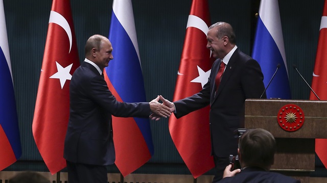 Turkish President Recep Tayyip Erdoğan and his Russian counterpart Vladimir Putin in Ankara