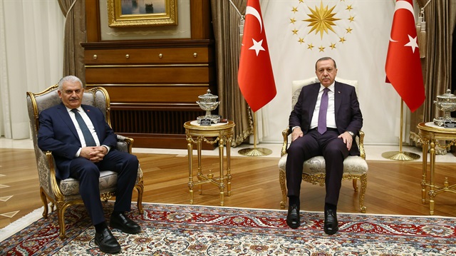 ​Cumhurbaşkanı Erdoğan, Başbakan Yıldırım’ı Cumhurbaşkanlığı Külliyesinde kabul etti.