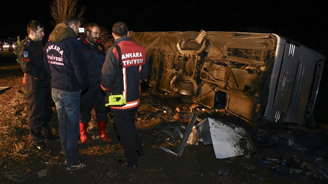 Ankara-Konya karayolundaki trafik kazasında 10 kişi yaralandı.