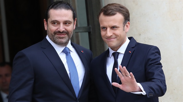 Lebanese Prime Minister Saad Hariri and his family at the Elysee Palace

