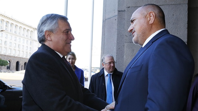 Avrupa Parlamentosu (AP) Başkanı Antonio Tajani ve Bulgaristan Başbakanı Boyko Borisov