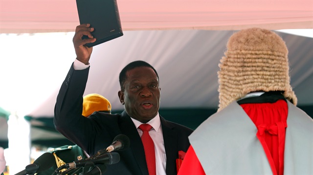 Emmerson Mnangagwa is sworn in as Zimbabwe's president in Harare, Zimbabwe