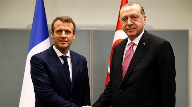 Cumhurbaşkanı Erdoğan ile Fransız mevkidaşı Macron