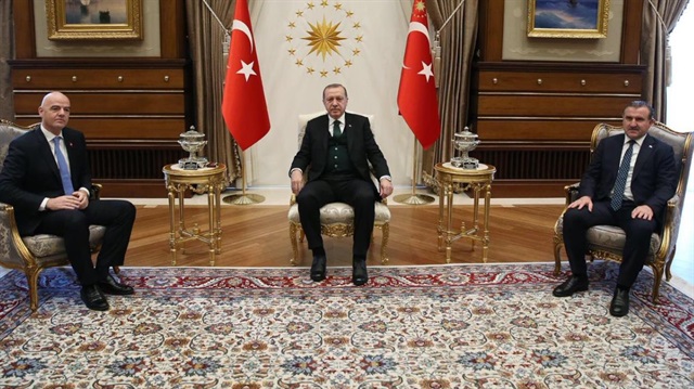 Cumhurbaşkanı Erdoğan Infantino'yu kabul etti. 