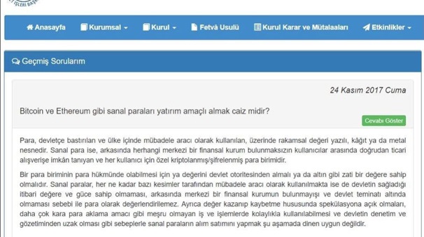 Bitcoin Caiz Mi Diyanet Bitcoin Fetvasi Yeni Safak