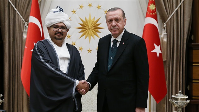 Cumhurbaşkanlığı Külliyesi'nde gerçekleşen kabulde, Büyükelçi Kordofani, Erdoğan'a güven mektubunu takdim etti