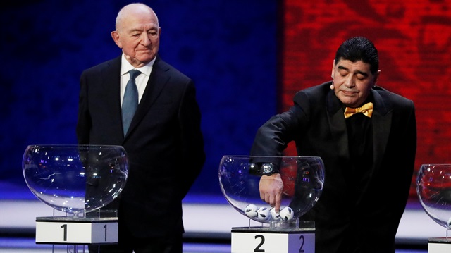 2018 Dünya Kupası kura çekiminde Arjantinli efsane Maradona da hazır bulundu. 