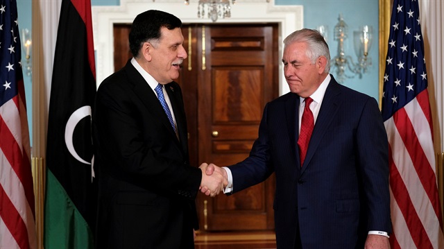 Libya Başkanlık Konseyi Başkanı Al-Sarraj, Beyaz Saray'da Tillerson ile görüştü