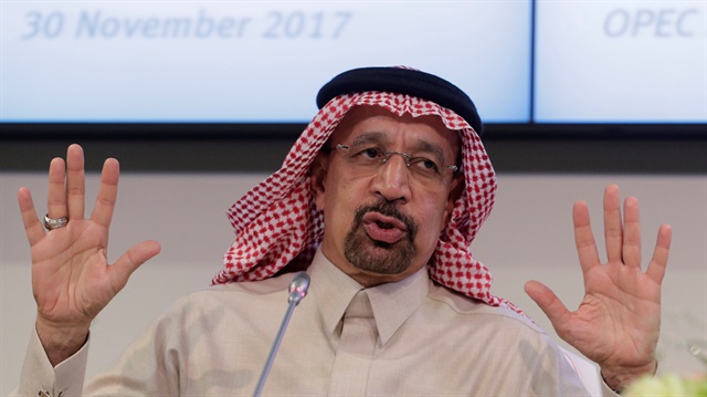 Saudi Arabia's Oil Minister al-Falih addresses a news conference after an OPEC meeting in Vienna