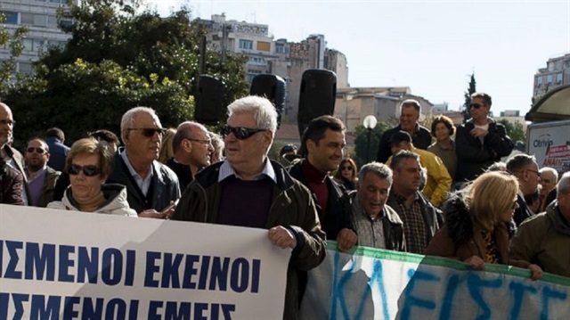 Atina'daki göstericiler Göç Politikaları Bakanlığı önünde toplandı