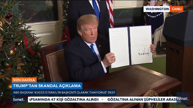 Son dakika haber: Trump, Kudüs'ü İsrail'in başkenti olarak tanıdı!​