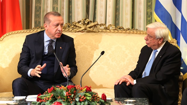 Cumhurbaşkanı Recep Tayyip Erdoğan ve Yunanistan Cumhurbaşkanı Pavlopulos