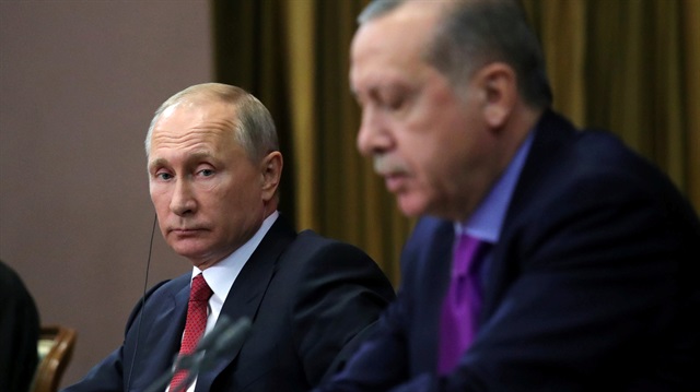 Rusya Devlet Başkanı Vladimir Putin ve Cumhurbaşkanı Recep Tayyip Erdoğan, Astana'daki Suriye zirvesinde bir araya gelmişti. (23 Kasım 2017)