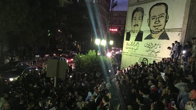 Mısır’ın başkenti Kahire’de ABD'nin skandal Kudüs kararı gazeteciler tarafından protesto edildi.