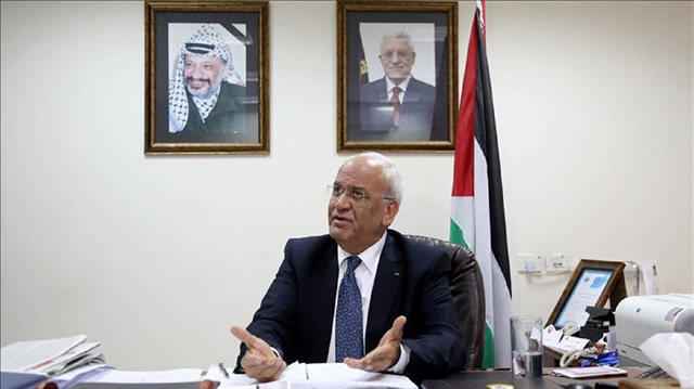 Palestine Liberation Organization (PLO) Secretary General Saeb Erekat is seen in his office in Jericho, West Bank