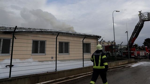 A firefighter is seen at the largest natural gas import and distribution station after a gas explosion in Baumgarten, Austria December 12, 2017.