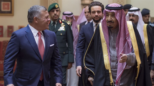 Ürdün Kralı 2. Abdullah ve Suudi Arabistan Kralı Selman bin Abdulaziz Al Suud