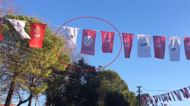 HDP ile CHP bayraklarının yan yana asılmasıyla ilgili emniyetten açıklama. 
