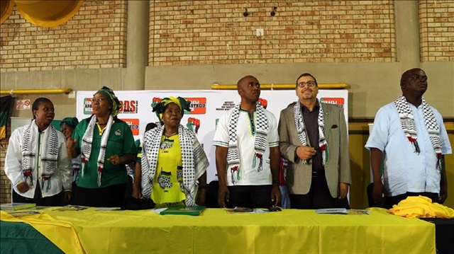 File Photo: Former South African Minister of Health Nkosazana Dlamini-Zuma (L-3) and Ambassador of the State of Palestine to Zimbabwe, Hashem Dajani (R-2) attend the African National Congress (ANC) conference in Rustenburg, South Africa 