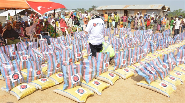 Turkish aid agency donates food to refugees in Cameroon