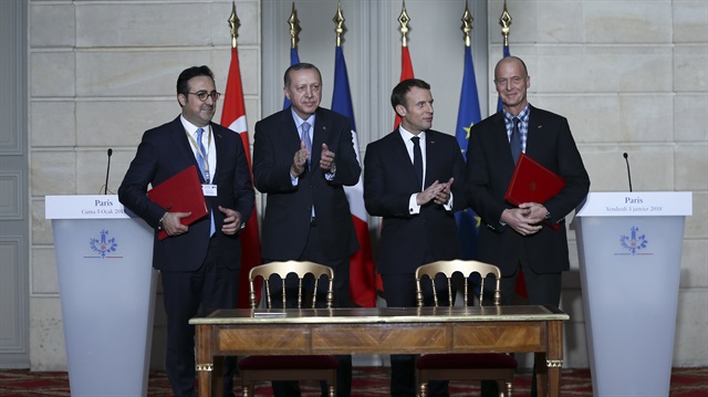 Cumhurbaşkanı Erdoğan ile Fransız mevkidaşı Macron'un katılımıyla anlaşmalar imzalandı.