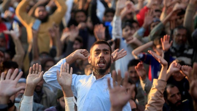 A supporter of the Islamic charity organisation, Jamaat-ud-Dawa (JuD), chants slogans as he attends a rally with others against U.S. President Donald Trump's decision to recognise Jerusalem as the capital of Israel, in Lahore, Pakistan 