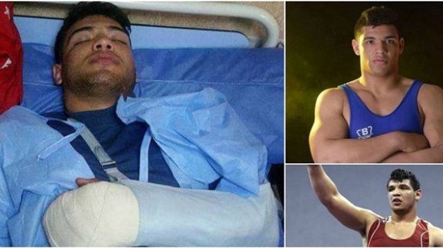​بطل مصر بالمصارعة يتعرّض لهجوم عنيف.. قطعوا أوتار يده
