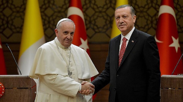 Turkish President Recep Tayyip Erdoğan and Pope Francis