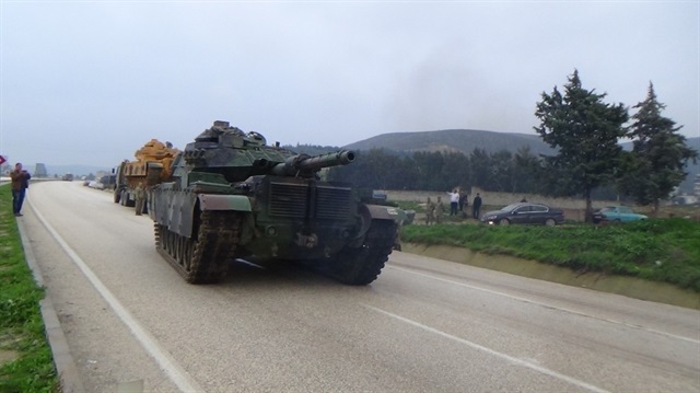 14 adet tank Afrin operasyonu için sınıra ulaştı