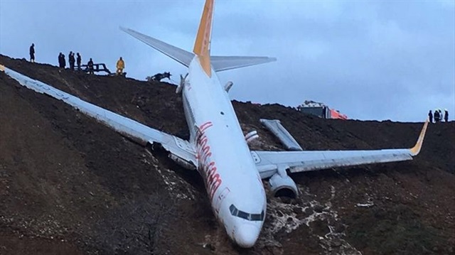 Pegasus uçağı Trabzon Havalimanı'nda pistten çıkmıştı