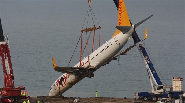 Trabzon'da pistten çıkan uçak bulunduğu yerden kurtarılmıştı.  