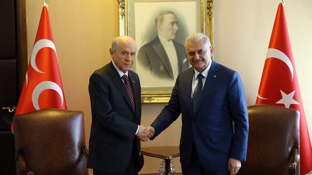 Başbakan Binali Yıldırım ile MHP Genel Başkanı Devlet Bahçeli