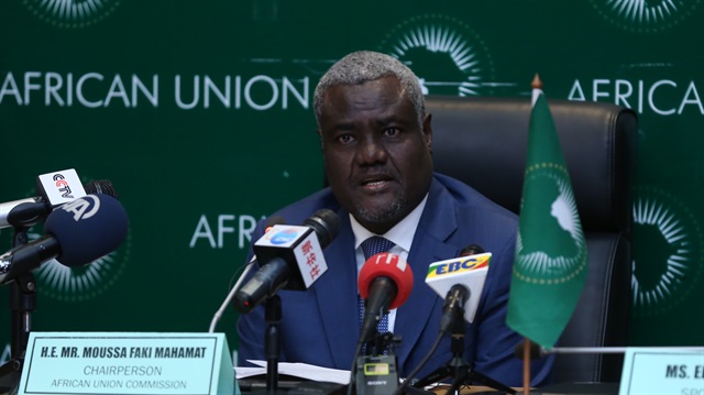 The African Union chairman Moussa Faki Mahamat